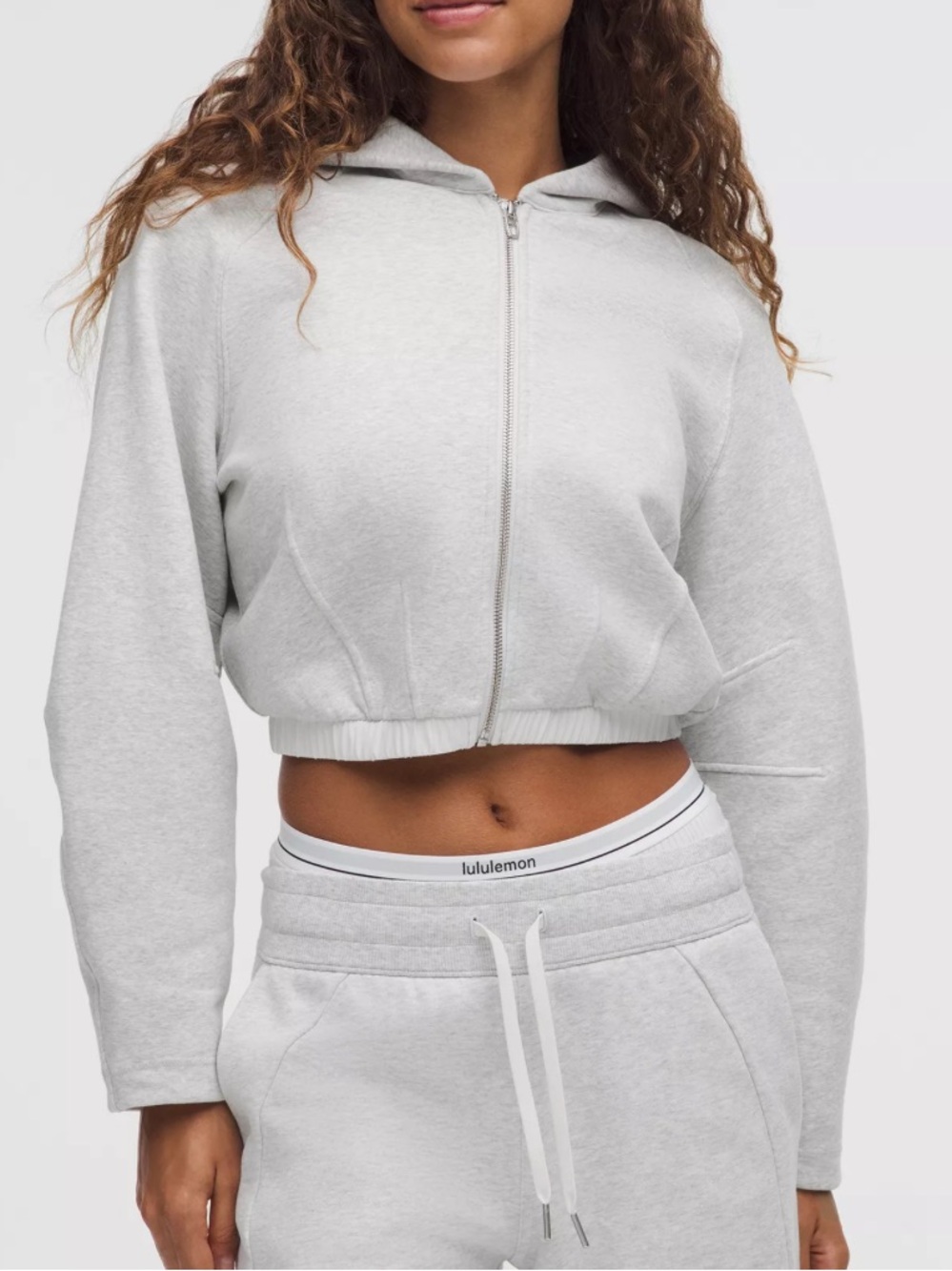 LULULEMON LOUNGEFULL CROPPED ZIP HOODIE- small